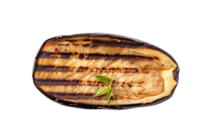 Grilled Eggplant Slice isolated on transparent background png