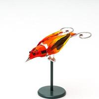 Bird from colored glass. Accessory photo