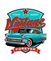 Vintage Forever Car Illustration Design vector