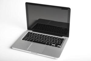 Laptop on white background photo