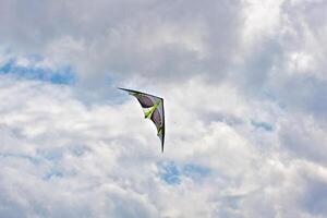 A Man flying his kite at the steppe photo