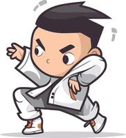 taekwondo mascota - personaje dibujos animados ilustración vector