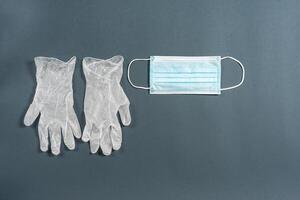 Rubber glove and face protective photo