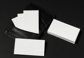 Mockup of business cards for branding photo