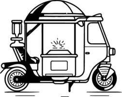 tuk tuk icono. plano diseño estilo. vector