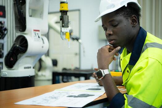 Engineers assembled and tested the functionality of a robotic arm utilized in small industries. photo