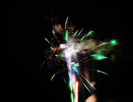 Color Firework in the night sky photo