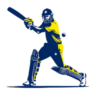 Cricket player silhouette icon design without background png