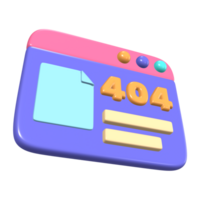 404 Not Found 3D Illustration Icon png