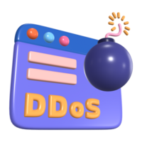 ddos 3d ilustración icono png