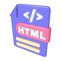 html fichier 3d illustration icône png