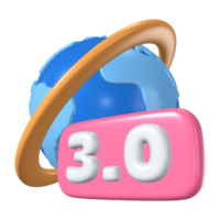 web 3.0 3d illustration ikon png