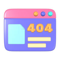 404 Not Found 3D Illustration Icon png