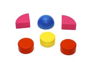 Colored wooden toys for the building photo