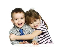 Brother and sister in the studio photo