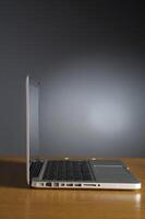 Professional Laptop on gray background photo