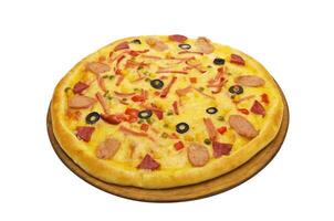 Pizza and italian kitchen. Studio. Close-up on white background. clipping Path photo