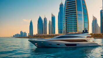 Luxury yacht at sea photo