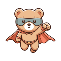 cute bear hero icon character png