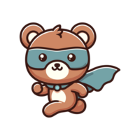 cute bear hero icon character png