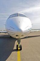 business plane parked at the airport photo