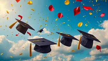 Bachelor's cap, sky background photo