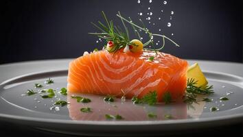 Piece of fresh salmon photo