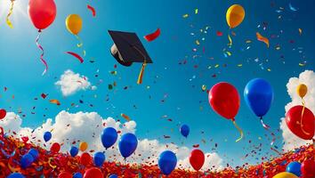 Bachelor's cap, sky background photo