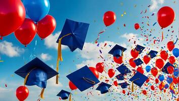 Bachelor's cap, sky background photo