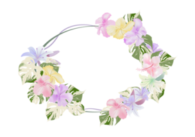 blossom flower folage on crown frame background png