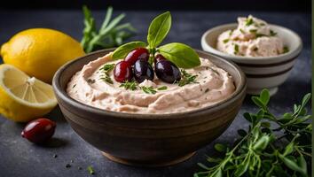 Taramasalat is the national dish, in Greek kaiseen traditional photo