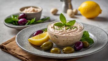 Taramasalat is the national dish, in Greek kaiseen traditional photo