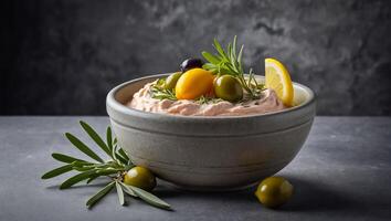 taramasalat es el nacional plato, en griego kaiseen tradicional foto