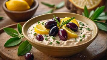 Taramasalat is the national dish, in Greek kaiseen traditional photo