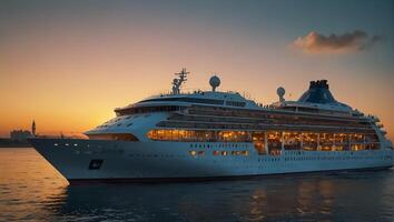 Luxury cruise ship sea photo