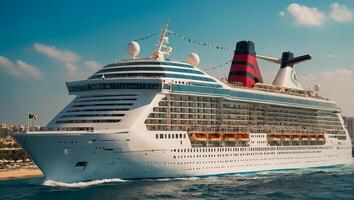 Luxury cruise ship sea photo