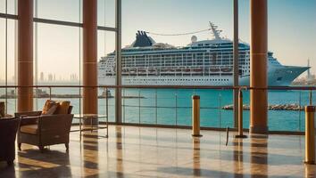 Luxury cruise ship sea photo