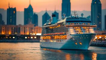 Luxury cruise ship sea photo