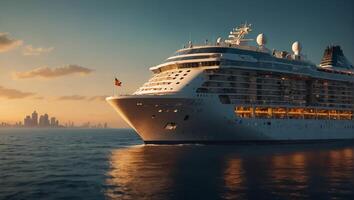 Luxury cruise ship sea photo