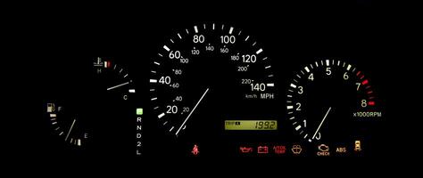 Instrument panel with the speedometer and the tachometer photo