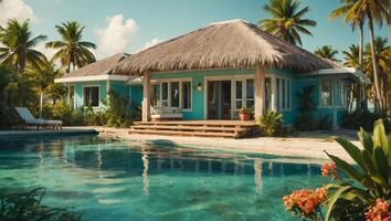 Stunning bungalow on the Bahamas islands photo