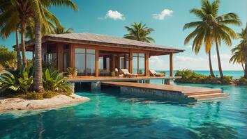 Stunning bungalow on the Bahamas islands photo