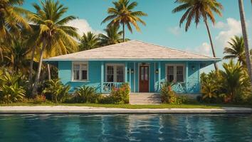 Stunning bungalow on the Bahamas islands photo