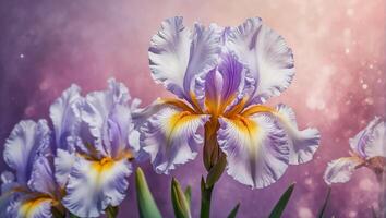 Beautiful delicate iris flower background photo