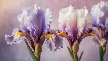 Beautiful delicate iris flower background photo