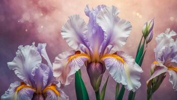 Beautiful delicate iris flower background photo