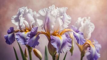 Beautiful delicate iris flower background photo