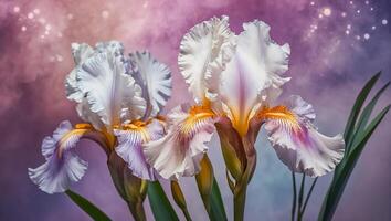 Beautiful delicate iris flower background photo