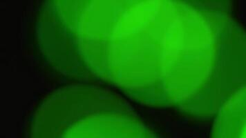 abstract visueel, groen bokeh licht over- donker achtergrond video