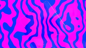 a pink and blue zebra print pattern with glass shape loop animation video